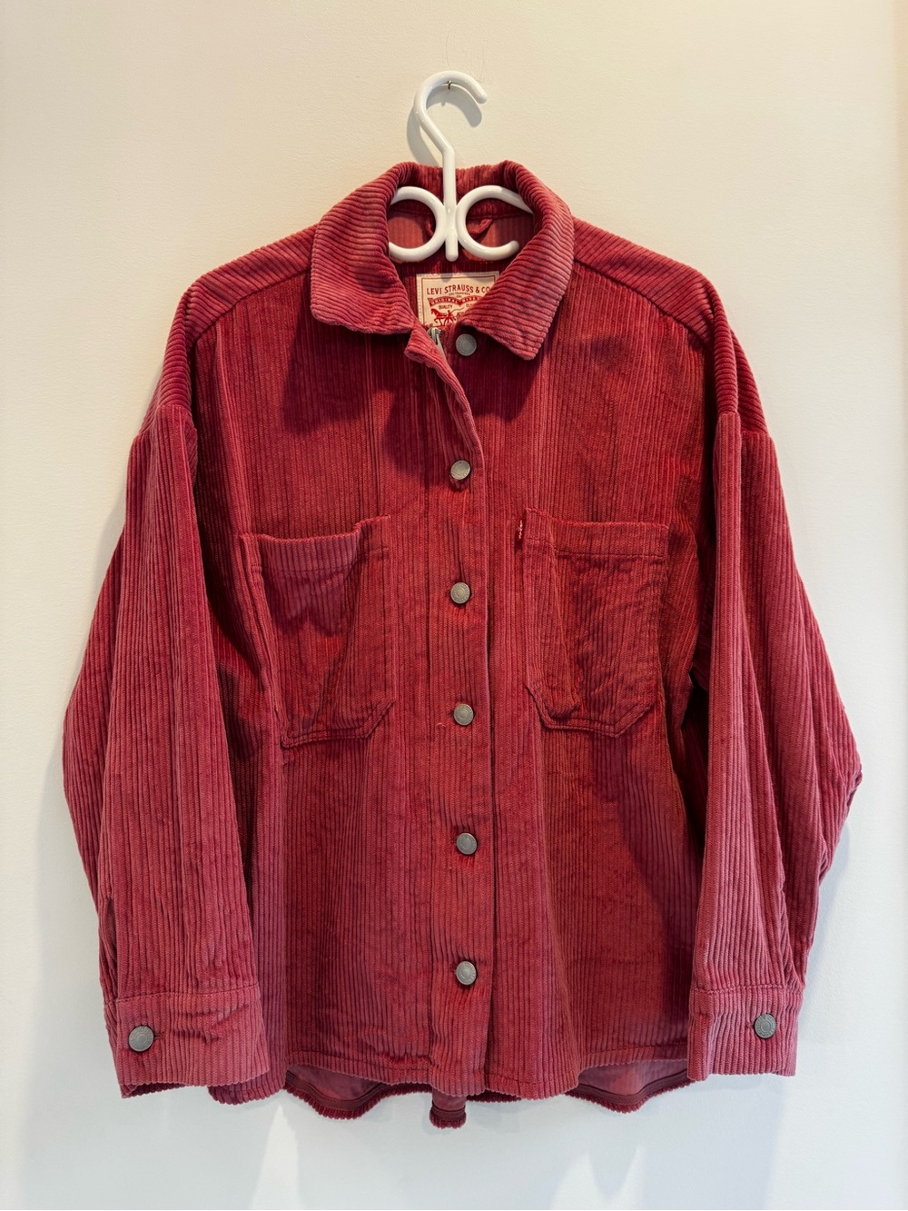 Levi's Women Pink Corduroy Button-Up Jacket